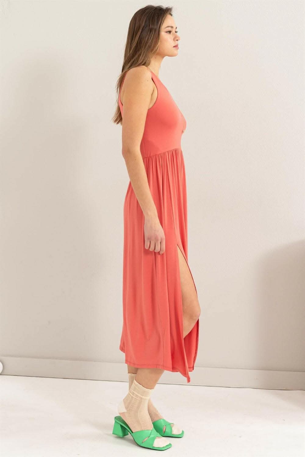 HYFVE Sleeveless Slit Midi Dress - Love Salve